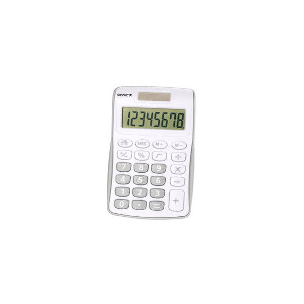 4015468124942 - Taschenrechner 120 Solar- Batterie LCD-Display weiß grau 1-zeilig 12-stellig 4015468124942 Genie