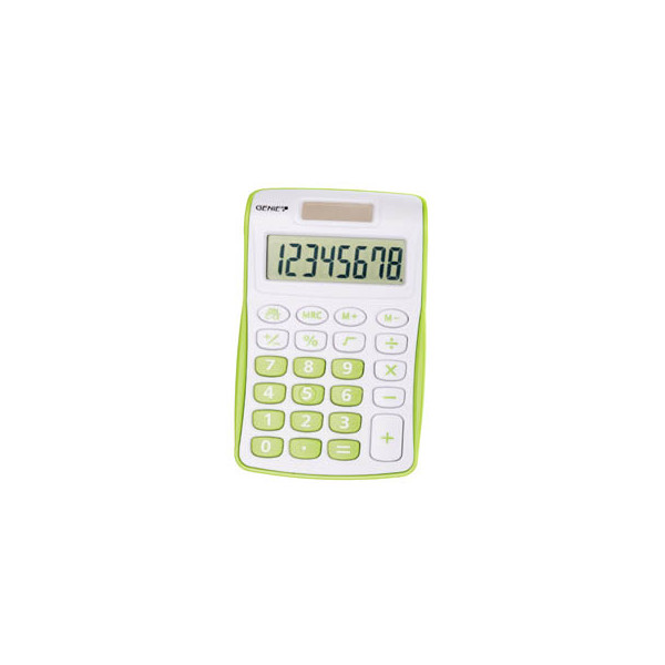 4015468124966 - Taschenrechner 120 Solar- Batterie LCD-Display weiß grün 1-zeilig 12-stellig 4015468124966 Genie