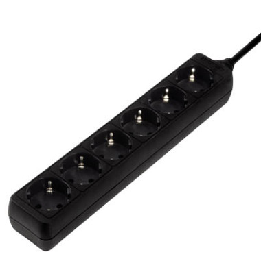 Steckdosenleiste 30393, 6-fach, schwarz