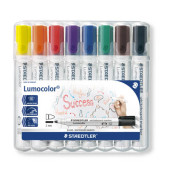 Boardmarker Lumocolor 351, 351-WP8, Etui, rot, blau, gr&uuml;n, schwarz, orange, pink oder gelb, violett, braun, 2mm Rundspitze