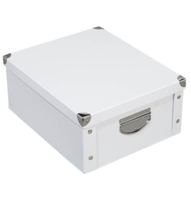 Aufbewahrungsbox 17764, 19,2 Liter mit Deckel, für A4, außen 400x330x170mm, Karton weiß