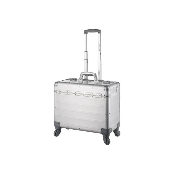 4021068451685 - ALUMAXX Business Trolley PANDORA mit Tragegriff und Rollen Aluminium matt silber