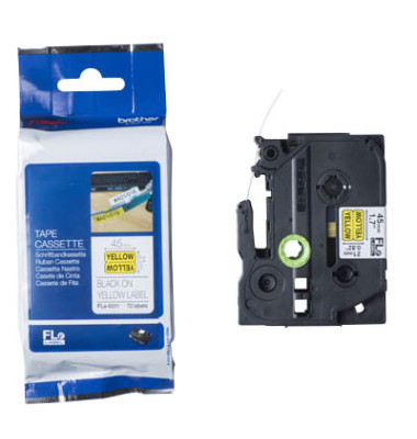 Einzelf&auml;hnchen Fle-6511 schwarz auf gelb 45 x 21 mm FLE6511