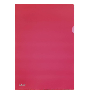 Sichthüllen Pyramide 50009091, A4, rot, transluzent genarbt, oben & rechts offen, 0,19mm