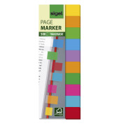Haftmarker HN684, Multicolor transparent, 44x12,5mm, gelb/orange/grün/blau/lila/pink/rot, ohne, rechteckig