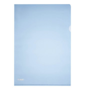 Sichthüllen 50009107, A4, blau, transparent, genarbt, 0,19mm, oben & rechts offen, PP