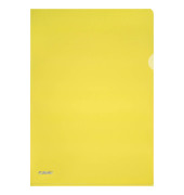 Sichthüllen 50009121, A4, gelb, transparent, genarbt, 0,19mm, oben & rechts offen, PP