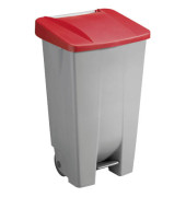 Mülleimer 120,0 l grau, rot H24055-25