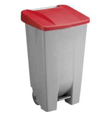 Mülleimer 120,0 l grau, rot H24055-25