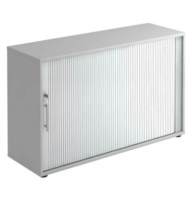 Aktenschrank BETA V1732S/5/S/RE, Kunststoff/Holz abschließbar, 2 OH, 120 x 74,8 x 40 cm, silber/lichtgrau