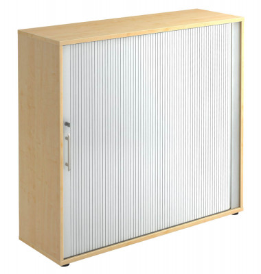 Aktenschrank BETA V1733S/3/S/RE, Kunststoff/Holz abschließbar, 4 OH, 120 x 110 x 40 cm, silber/ahorn