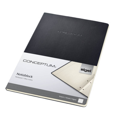 Notizblock CO801 Conceptum, liniert, A4, 80g, schwarz, 120 Blatt
