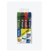 Permanentmarker 100, SCA-100-S4 4010S4, Pack, 4-farbig sortiert, 1mm Rundspitze