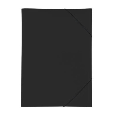 Eckspannmappe Lucy Trend 21638-01, A3 schwarz Polypropylen 80g, mit 3 Einschlagklappen