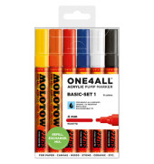 Lackmarker MO200453, Pack, gelb/orange/rot/blau/weiß/schwarz, 4mm Rundspitze