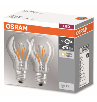 LED-Lampe LED Base CLASSIC A40 Multipack E27 4 W 4052899972001