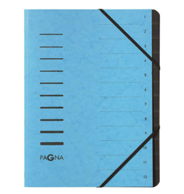 Ordnungsmappe 40059-18, 1-12, hellblau, A4, 12 F&auml;cher