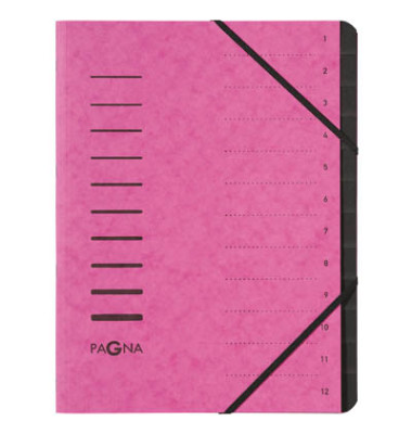 Ordnungsmappe 40059-34, 1-12, dunkelrosa, A4, 12 F&auml;cher