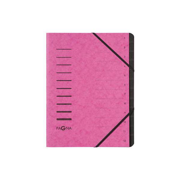 4013951014374 - Ordnungsmappe 40059-34 1-12 dunkelrosa A4 12 Fächer 4013951014374 Pagna