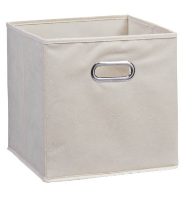 Aufbewahrungsbox 14111, 30 Liter, für A4, außen 320x320x320mm, Stoff beige