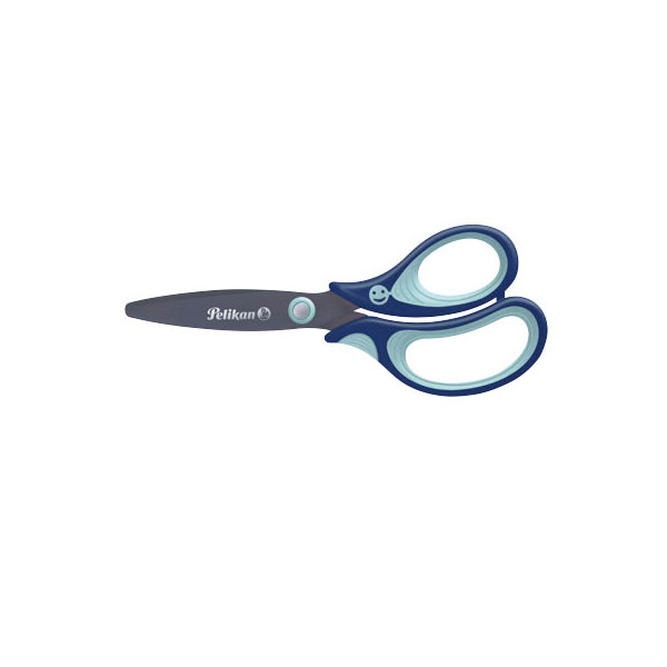 4012700803504 - Kinderschere griffix Edelstahl rostfrei titanbeschichtet 14cm blau-hellblau 4012700803504 Pelikan