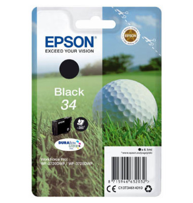 Druckerpatrone 34 / T3461 C13T34614010 (kompatibel zu Epson 34), schwarz, ca. 350 Seiten