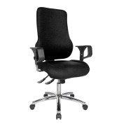 Bürostuhl Sitness 55, schwarz / chrom, mit Armlehnen, bis 110kg