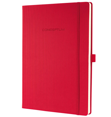 Notizbuch CO645, Conceptum, rot, A4, liniert, 80g, 97 Blatt / 194 Seiten