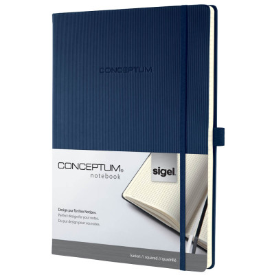 Notizbuch CO646, Conceptum, blau, A4, kariert, 80g, 97 Blatt / 194 Seiten