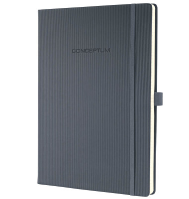 Notizbuch CO649, Conceptum, grau, A4, liniert, 80g, 97 Blatt / 194 Seiten