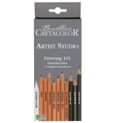 Schreibgeräteset Cretacolor STUDIO Drawing 101, 465 11, farbig sortiert, k.A., HB,2B,4B