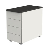 Standcontainer 12419213 Move, wei&szlig;/anthrazit, 4 Schubladen, Spanplatte, melaminbeschichtet, abschlie&szlig;bar