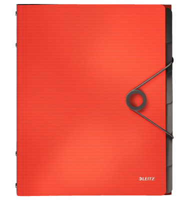 Ordnungsmappe Solid 4569-10-20, 6-teilig blanko, rot, A4, 6 F&auml;cher