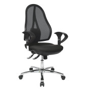 B&uuml;rostuhl Open Point SY Deluxe, schwarz / chrom, mit Armlehnen, bis 110kg, ohne Kopfst&uuml;tze