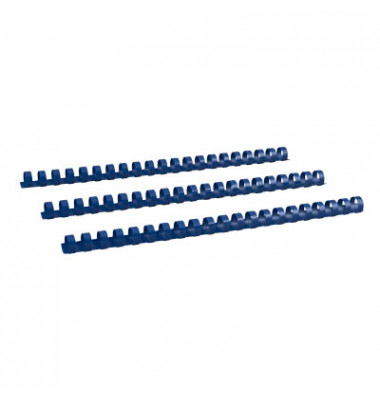 Plastikbinderücken BRP140-BL blau US-Teilung 21 Ringe auf A4 105 Blatt 14mm 100 Stück