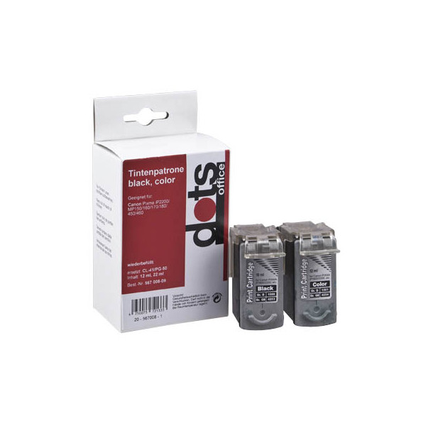 4250073721333 - Druckerpatrone 15004031-DOTS kompatibel zu Canon PG-40 CL-41 Multipack schwarz color (cyan magenta gelb) 4250073721333 D 2 Stück 4250073721333 - Druckerpatrone 15004031-DOTS kompatibel zu Canon PG-40 CL-41 Multipack schwarz color (cyan magenta gelb) 4250073721333 D 2 Stück