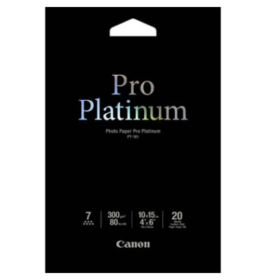 Fotopapier PT-101 Pro Platinum 2768B013, 10x15cm, für Inkjet, 300g weiß glänzend einseitig bedruckbar