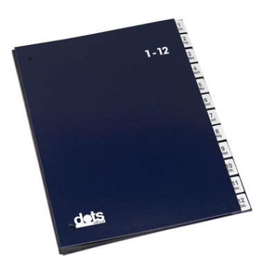 Pultordner 44198 A4 1-12 / Jan-Dez blau 12-teilig