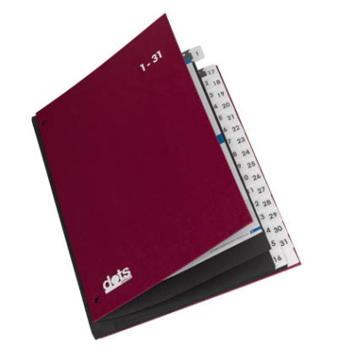 Pultordner 44200-01, 1-31, rot, A4, 32 F&auml;cher