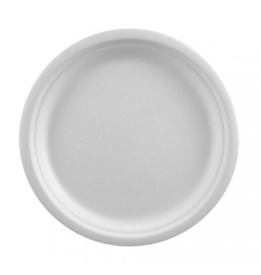 Teller, Zuckerrohr "pure" ungeteilt Ø 23 cm · 2 cm weiß 81327