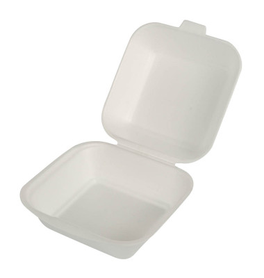 125 Hamburger-Boxen mit Klappdeckeln, EPS 8 cm x 14,5 cm x 15,5 cm weiß 81368