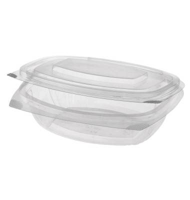 Feinkost- und Salatschalen mit Klappdeckeln, PLA "pure" 500 ml 6,4 cm x 16,1 cm x 13,2 cm glasklar 82201 Feinkost- und Salatschalen mit Klappdeckeln, PLA "pure" 500 ml 6,4 cm x 16,1 cm x 13,2 cm glasklar 82201