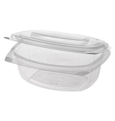 Feinkost- und Salatschalen mit Klappdeckeln, PLA "pure" 750 ml 6,6 cm x 20,5 cm x 16,8 cm glasklar 82202 Feinkost- und Salatschalen mit Klappdeckeln, PLA "pure" 750 ml 6,6 cm x 20,5 cm x 16,8 cm glasklar 82202