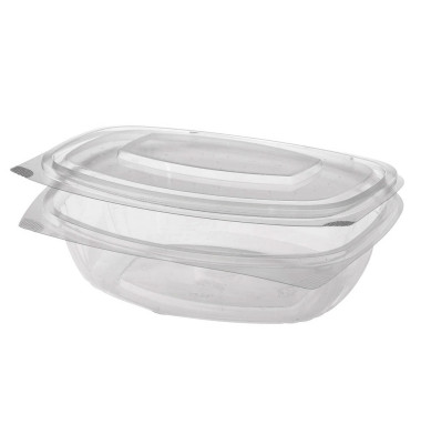 Feinkost- und Salatschalen mit Klappdeckeln, PLA "pure" 1 l 7,6 cm x 20,5 cm x 16,8 cm glasklar 82203