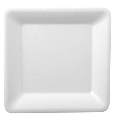 Teller, Zuckerrohr "pure" eckig 15,5 cm x 15,5 cm weiß 82452