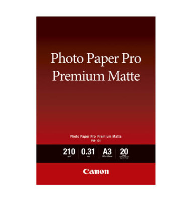 Fotopapier PM-101 Pro Premium Matte 8657B006, A3, für Inkjet, 210g weiß matt einseitig bedruckbar