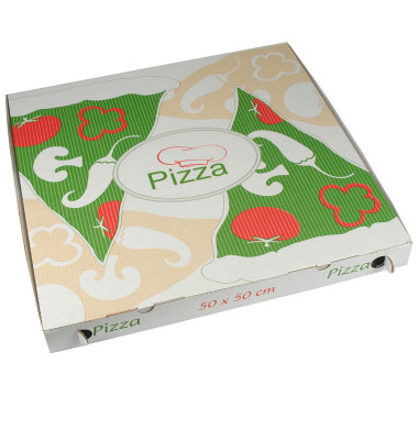 Pizzakartons, Cellulose "pure" eckig 50 cm x 50 cm x 5 cm 84696 Pizzakartons, Cellulose "pure" eckig 50 cm x 50 cm x 5 cm 84696