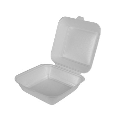 Hamburger-Boxen mit Klappdeckeln, EPS 11 cm x 20 cm x 20 cm weiß laminiert XXL 85290 Hamburger-Boxen mit Klappdeckeln, EPS 11 cm x 20 cm x 20 cm weiß laminiert XXL 85290