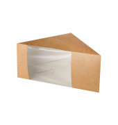 Sandwichboxen, Pappe mit Sichtfenster aus PLA "pure" 12,3 cm x 12,3 cm x 8,2 cm braun 85690