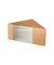 Sandwichboxen, Pappe mit Sichtfenster aus PLA "pure" 12,3 cm x 12,3 cm x 8,2 cm braun 85690